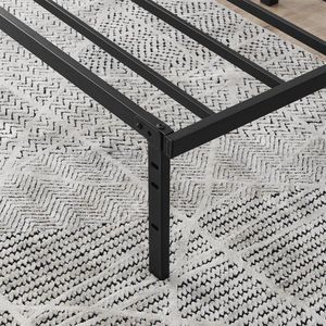 King 14-Inch Heavy Duty Steel Slat Twin XL <b>Platform</b> <b>Bed</b> <b>Frame</b> with Under-<b>Bed</b> Storage No Box Spring Needed Black - Product Image 5