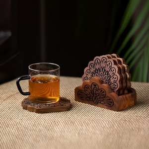 ชุดจานรองแก้วลายดอกไม้พร้อมที่วาง สำหรับตกแต่งโต๊ะ ใช้กับแก้วชา กาแฟ สวยงาม พร้อมโลโก้ตามสั่ง - Product Image 3