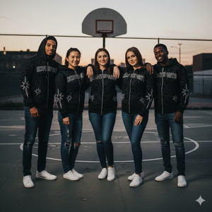 เสื้อฮู้ด Rex Fit Sports ผ้าฟลีซหนานุ่ม สไตล์ใหม่สำหรับฤดูหนาว ประดับด้วย Rhine stone  รับทำโลโก้ตามสั่ง บริการ OEM เสื้อฮู้ดซิปสำหรับผู้ชาย - Product Image 2