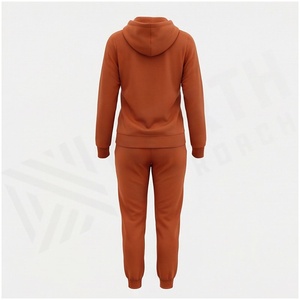 Women Solid Color Hooded <b>Zip</b>-<b>Up</b> Sweatshirt & Jogger Pants Set Casual Tracksuit Autumn Full Sleeve Midweight Cotton Outfit - Product Image 2