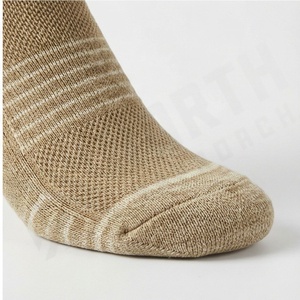 Crew <b>Socks</b> Striped Beige Knitted Breathable Standard <b>Thickness</b> Adult Daily Life Regular Style - Product Image 6