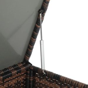 Brown Gradient Rattan <b>Locker</b> with Iron Frame Double Door <b>Storage</b> <b>Locker</b> - Product Image 4