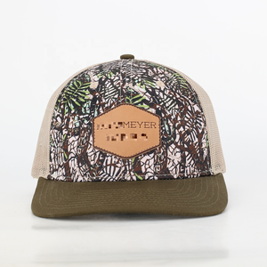 Casquette Trucker en Coton Respirant et Imperméable à 5 Panneaux avec Logo en Cuir Personnalisé, Maille Camouflage Hip Hop pour Fêtes en Extérieur - Product Image 2