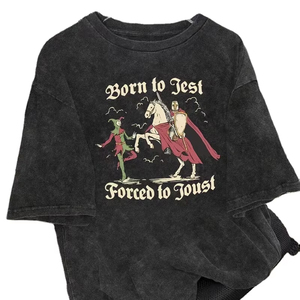 T-shirt Homme Oversize Noir DTG Personnalisé Effet Délavé Vintage Graphique – Vente en Gros OEM - Product Image 1