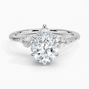 BOJ Ring 030 Pear Cut 925 Silver Camellia Migraine Diamond Ring 2ct D Color VVS1 Moissanite GRA Certified Low Price Ring Sale - Product Image 1
