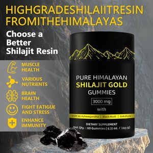 Gomitas de Shilajit OEM/ODM con Ácido Fúlvico, Gomitas con Extracto de Shilajit del Himalaya para Aumentar la Energía y la Vitalidad Natural, Dulces Herbales - Product Image 3