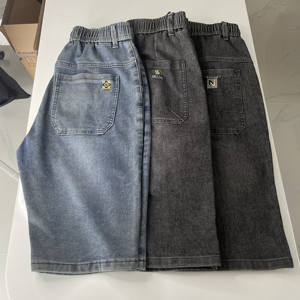 Shorts en jean baggy pour homme, style été, 5 pouces, respirants, séchage rapide, résistants à la décoloration, en coton écologique - Product Image 3