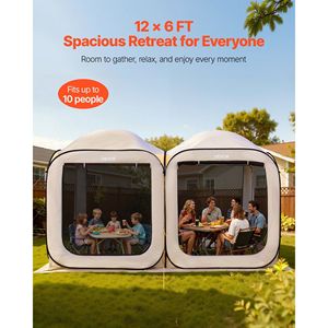 Tenda Pop-up 2 in 1 12 x 6 piedi con Zanzariera, Lati Rete e Pali di Fissaggio, Borsa per il Trasporto Inclusa - Product Image 3