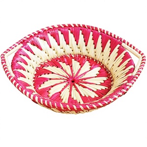 Cesta Abierta Hecha a Mano con Hierba Moonj Natural, con Asa, Ecológica, Duradera, Mini, Multiusos - Product Image 1