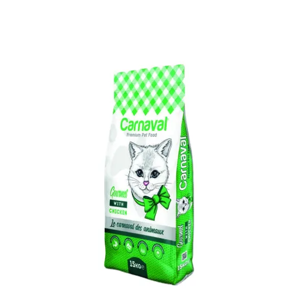 Gurme tavuk aromalı Premium kuru evcil hayvan maması evde beslenen hayvan için yetişkin kedi 1,5 kg (8 adet)