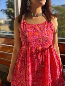 Elegante Vestido Midi Cami con Estampado Floral Rosa para Mujer, Vestido Largo Estilo Sirena, Ajustado, para Vacaciones de Verano en la Playa, con Decoración de Encaje - Product Image 2