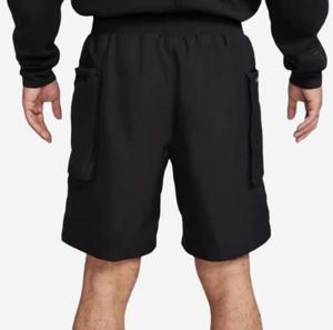 Shorts cargo en toile unie pour homme avec taille élastique, logo frontal, poches à séchage rapide, longueur mi-cuisse, style décontracté - Product Image 2