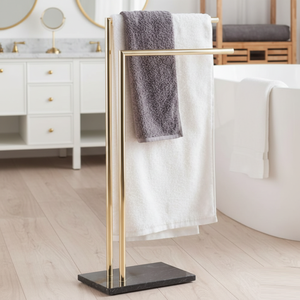 Marble and Metal <b>Towel</b> Holder Stand Premium Modern Design <b>for</b> <b>Bathroom</b> <b>Hand</b> <b>Towel</b> Organizer - Product Image 1