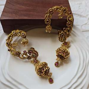 Geometric Cuff Earrings with Pearl 24K Gold Plated Stainless Steel Gift for Women - Product Image 3
