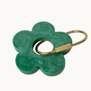 New Arrival Pink Flower Keychain Recycled Plastic Charm Metal Clip Key Holder Cute <b>Car</b> Keyring Fashion Accessory Gift - Product Image 4