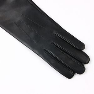 Guantes de Cuero Genuino para Invierno, Forro Interior Cálido, Compatibles con Pantalla Táctil, Guantes de Moda para Mujer, para Conducir en Clima Frío - Product Image 2