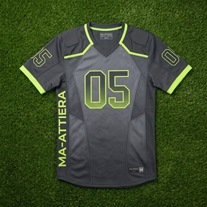 Jersey de Fútbol Americano Gris para Hombre, Personalizado 05, Verde Neón, Acolchado, Ropa Deportiva, Uniforme de Equipo, Venta al Por Mayor - Product Image 6