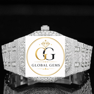 High Quality 18K Gold Plated Cut Moissanite Hip Hop Watch Steel Case Day and Date Dial Full Iced Out Party Wear - Product Image 2