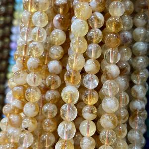 Perles en vrac de quartz citrine naturel 8 mm, sculptées, gravées, polies, pierres semi-précieuses, bracelet et collier porte-bonheur, vente en gros - Product Image 2