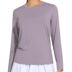 T-shirt de yoga pour femme, logo personnalisé, respirant, anti-transpiration, séchage rapide, vêtements de yoga à manches longues, fitness, course à pied, t-shirt de yoga pour femme - Product Image 5