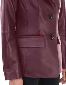 Hot Selling <b>Men's</b> Casual Color Leather Open Front Mandarin Collar Waterproof Breathable Winter Work Office <b>Long</b> <b>Jacket</b> New Style - Product Image 4