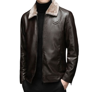 OEM Custom Logo Fashion Outdoor Men Streetwear Leather Jacket <b>Coat</b> - Product Image 1