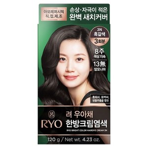 Ryo Uachae Stylish Gray Fish Cream Temporary <b>Foam</b> Hair Color Dark Brown 3N (120g) All Hair Types <b>Model</b> 8806390527415 - Product Image 1