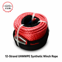 Cuerda de Cabrestante HMPE de Alta Resistencia, 12 mm de Diámetro, 13800 kg de Resistencia a la Rotura, para Rescate Todoterreno, Aplicaciones Marítimas y Forestales