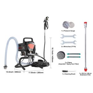 Pistolet de peinture électrique sans air haute efficacité 950W 3000 PSI pour intérieur domestique, pulvérisateur sans air portatif - Product Image 2