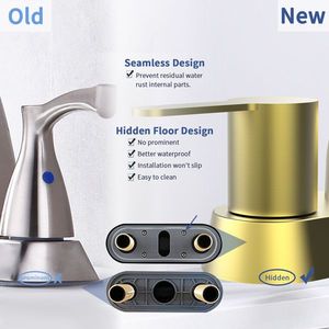 Rubinetto per Bagno RV Centerset a 3 Fori, Finitura Oro Spazzolato, con 2 Maniglie, Miscelatore - Non Disponibile per la Spedizione nei Fine Settimana - Product Image 5