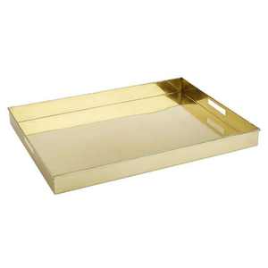 Bandejas de Latón Grabadas con Asa, Forma Personalizada, Bandeja Dorada para Servir Alimentos, Ideal para Hoteles y Bodas - Product Image 1