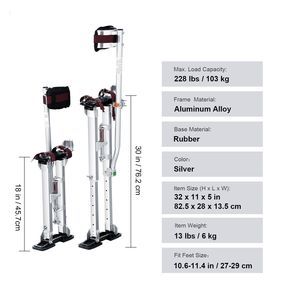 "18-30FT Adjustable <b>Aluminum</b> Drywall Stilts W/ Knee Pads & Non-Slip <b>Work</b> <b>Platforms</b>" - Product Image 5