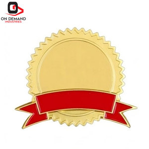 Badges d'accomplissement personnalisés brodés or avec épingle de sûreté, emblèmes de récompense et de reconnaissance pour les écoles, les clubs, les événements et les organisations – Qualité supérieure - Product Image 1