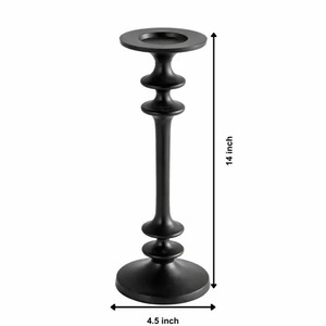 Black <b>Candlestick</b> Holder 14 Inch <b>Tall</b> Durable Home Decoration - Product Image 1