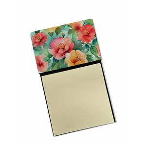 Almohadillas de notas autoadhesivas de acuarela de Georgia Cherokee Rose, nuevo dispensador y tarjetero, Accesorios de escritorio en blanco - Product Image 1