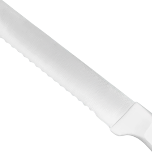 Couteau utilitaire de cuisine premium de 5 pouces avec manche à triple rivets blancs, lame en acier inoxydable dentelée et tranchante pour le pain, les tomates et les fruits - Product Image 4