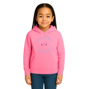 Sudadera con Capucha para Niñas, Diseño Familiar Rosa, Manga Larga, Informal, Cómoda para el Día a Día - Product Image 1