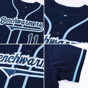 Anti-Bacterial Top Quality OMMiZ women Custom <b>Navy</b> <b>Navy</b>-Powder Blue Authentic <b>Baseball</b> Jersey (16) - Product Image 5