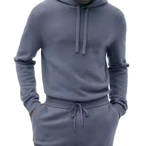 Nueva llegada personalizada 100% chándal de algodón para hombres y mujeres sólido Sudadera con capucha Conjuntos Casuales logotipo personalizado chándal de lana de invierno - Product Image 3