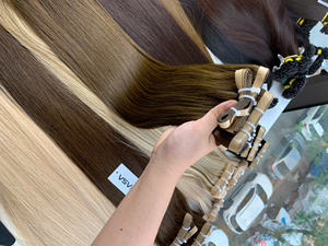 Ruban Premium en blond Extension de cheveux humains Super Double dessiné couleurs droite brut vietnamien en gros - Product Image 3