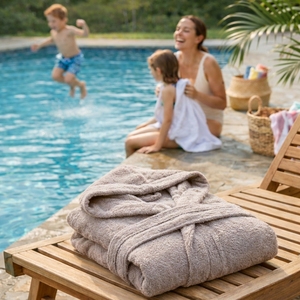 Albornoz con Capucha de Algodón BCI para Recién Nacidos, Suave y Absorbente, para Niños Pequeños, Uso en Baño y Armario, Marca Privada, Logotipo Personalizado, OEM - Product Image 6