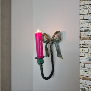 Bougeoir à Bras Unique avec Accent d'Arc Applique Murale Vintage en Laiton Patiné - Product Image 5