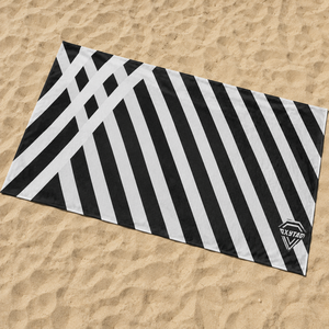 Serviette de Plage en Microfibre à Séchage Rapide Personnalisée Premium, Grande Serviette de Bain Anti-Sable à Rayures Géométriques, Fabricant Grossiste - Product Image 4