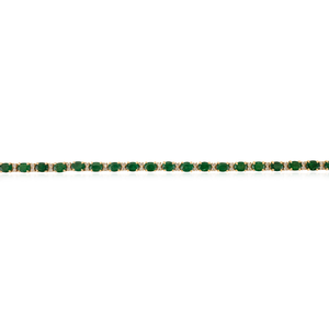 Elegant Simple Design May Birthstone Emerald & Diamond Stackable Tennis Bracelet High End Jewelry Manufacturer 14K Yellow <b>Gold</b> - Product Image 3