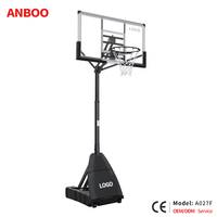Support de panier de basket pliable sur mesure pour PC, 54 pouces, robuste, portable, hauteur réglable, but de basket extérieur jusqu'à 10 pieds, ANBOO