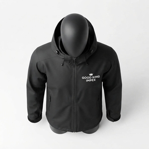 Chaqueta Impermeable Personalizada a la Moda para Hombre, Ligera, con Capucha, Color Sólido, para Exteriores - Product Image 5