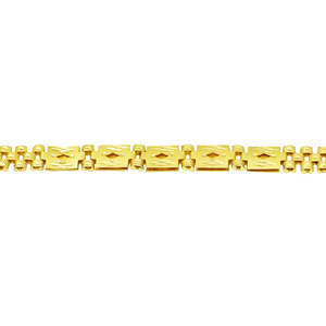 Pulsera de Eslabones con Diamantes Texturizados para Hombre, Chapada en Oro de 14K, 18K y 24K, Estilo Dubái, Joyería de Moda Árabe, Oro, Joyería - Product Image 2