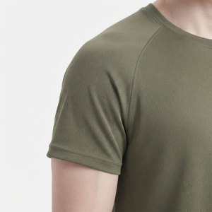 Wholesale Dry Fit Men's T Shirt Breathable Quick Dry <b>Polyester</b> Spandex Round Neck Athletic Exercise Training Fitness Wear <b>Tshirt</b> - Product Image 4