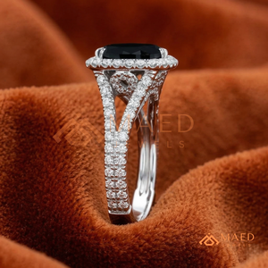 Anillo Ancho de Plata de Ley 925 Chapado en Oro Rosa de 14K con Tres Hileras de Moissanita Corte Esmeralda, Color D, VVS1 - Product Image 2