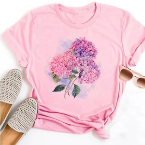 T-shirts pour femmes à imprimé floral, décontractés, respirants, doux, à manches courtes, amples, confortables, imprimés, pour l'été - Product Image 3